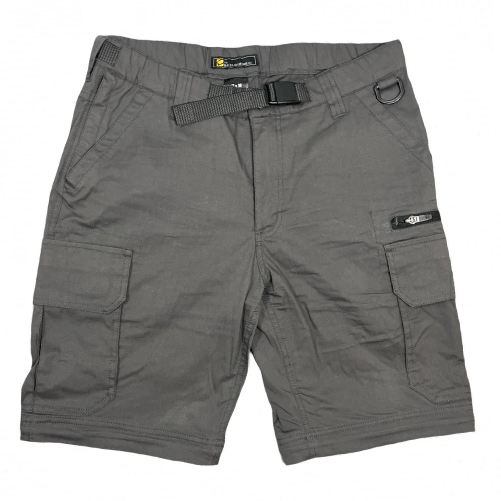 BC Clothing Mens Medium 34x30 Convertible Cargo Hiking Pants Gray Fishing